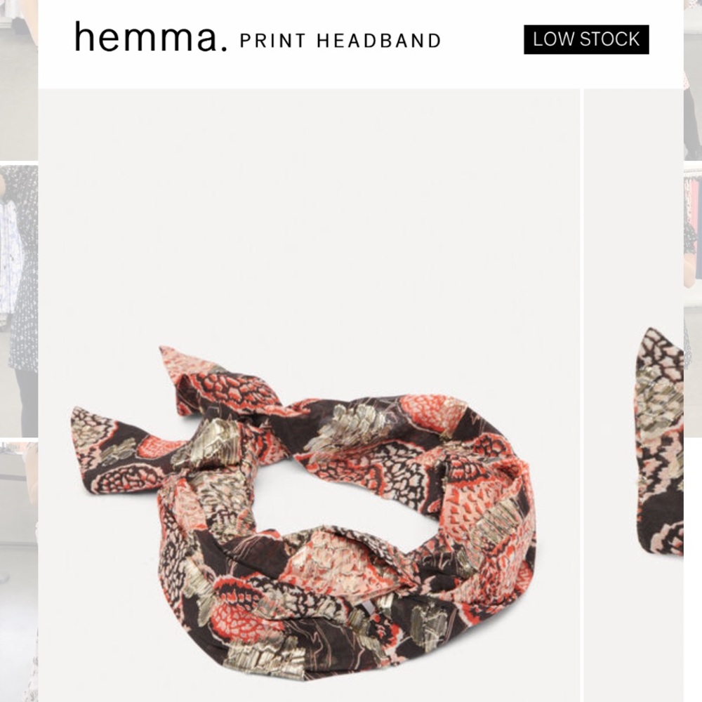 NWT ba&sh Hemma Headband - Black/Orange